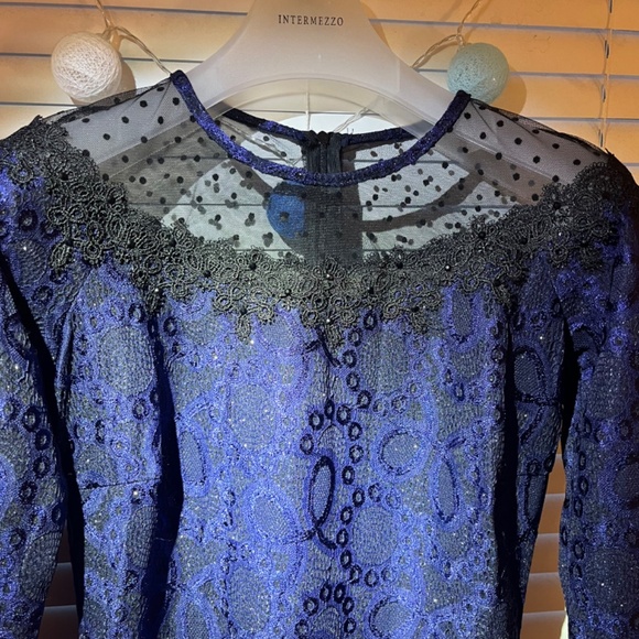 Jacquard Dress: 🇺🇦Prom, Bridesmaids, Cocktail XS electric blue color - Picture 8 of 9